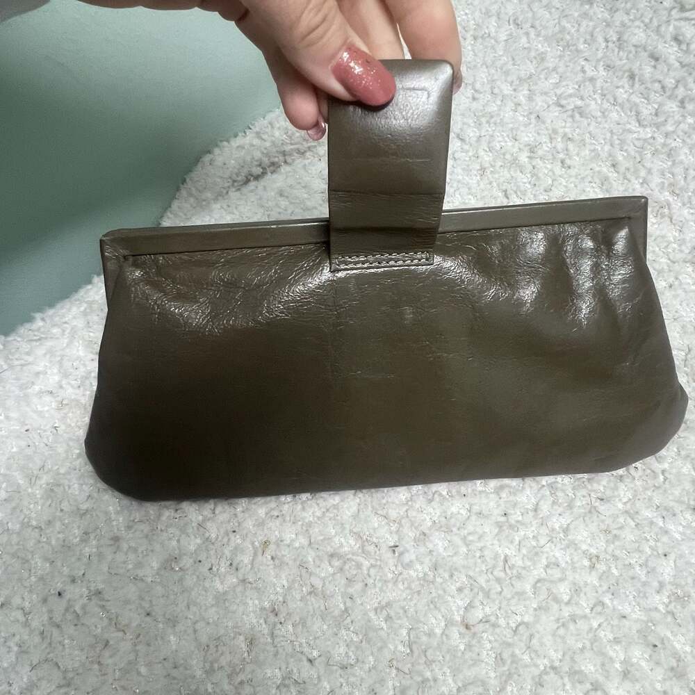 Latico Leather Frame Clutch Bag w Floral Lining 10” X 6” Buttery Soft Leather - Picture 8 of 10